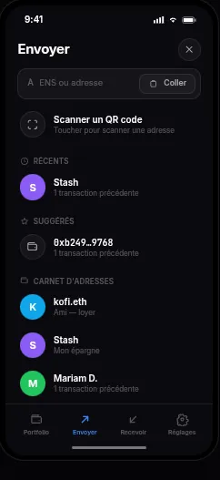 Écran envoyer BaoMoney